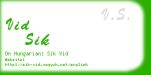 vid sik business card